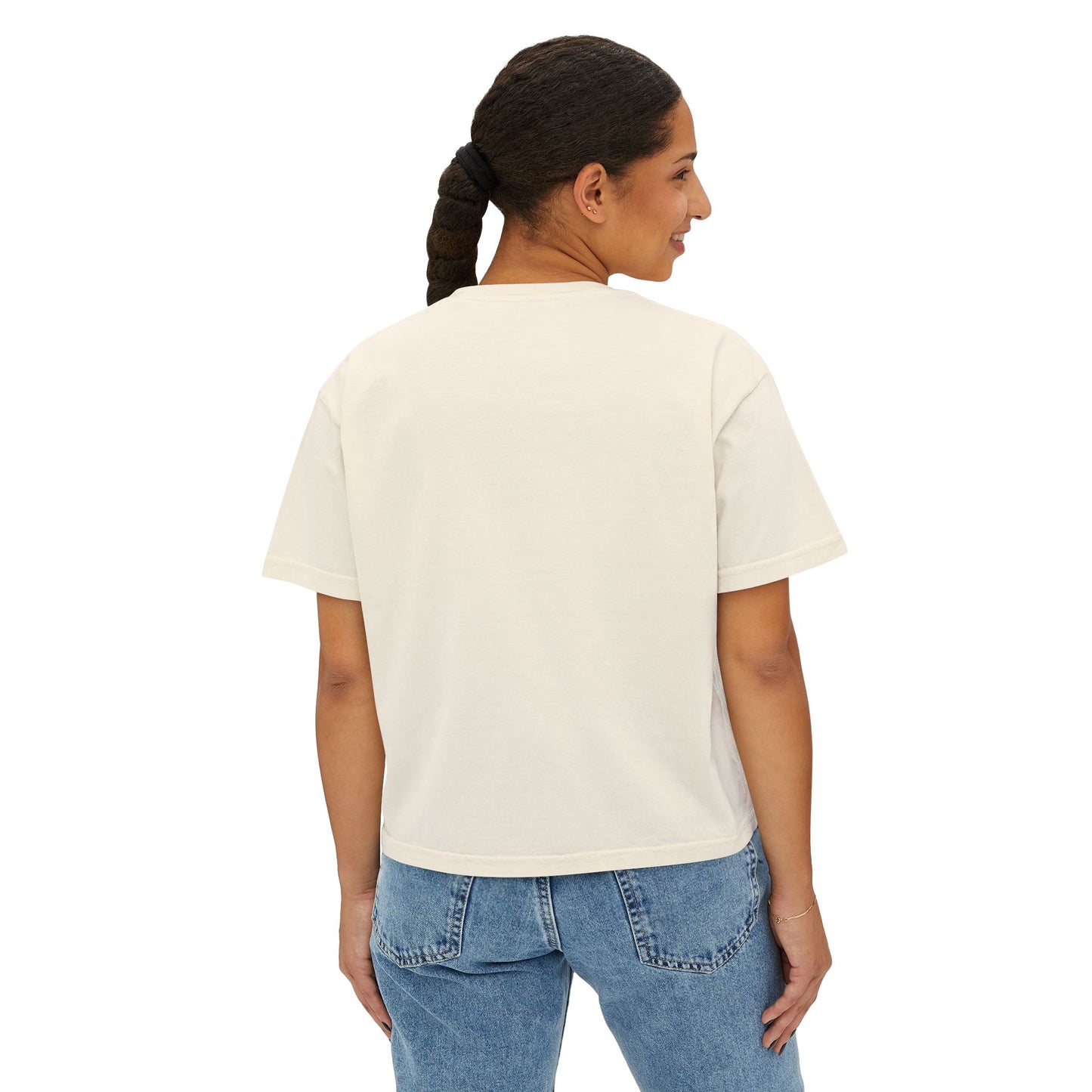 USA Patriotic Boxy Tee — Women's 4th of July Red White Blue Graphic