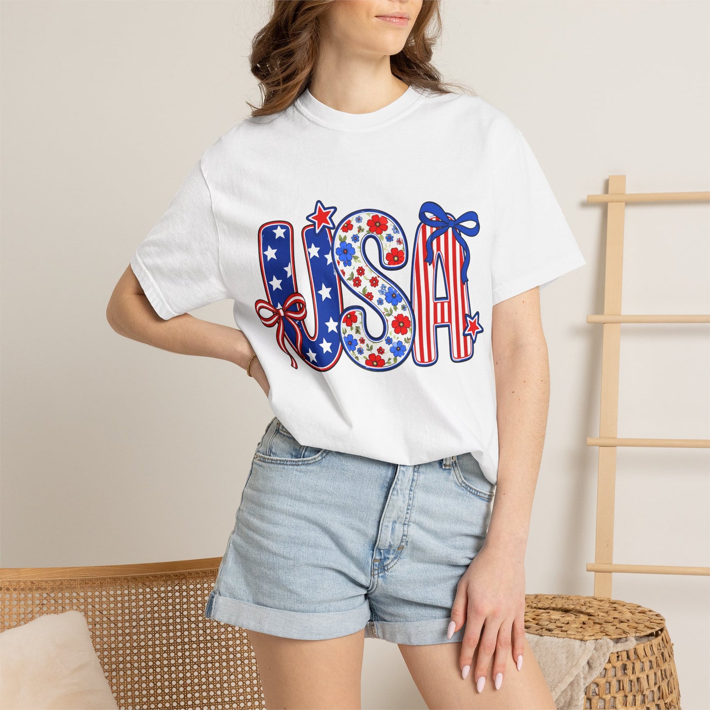 USA Patriotic T-Shirt — Red White & Blue Stars and Stripes Tee