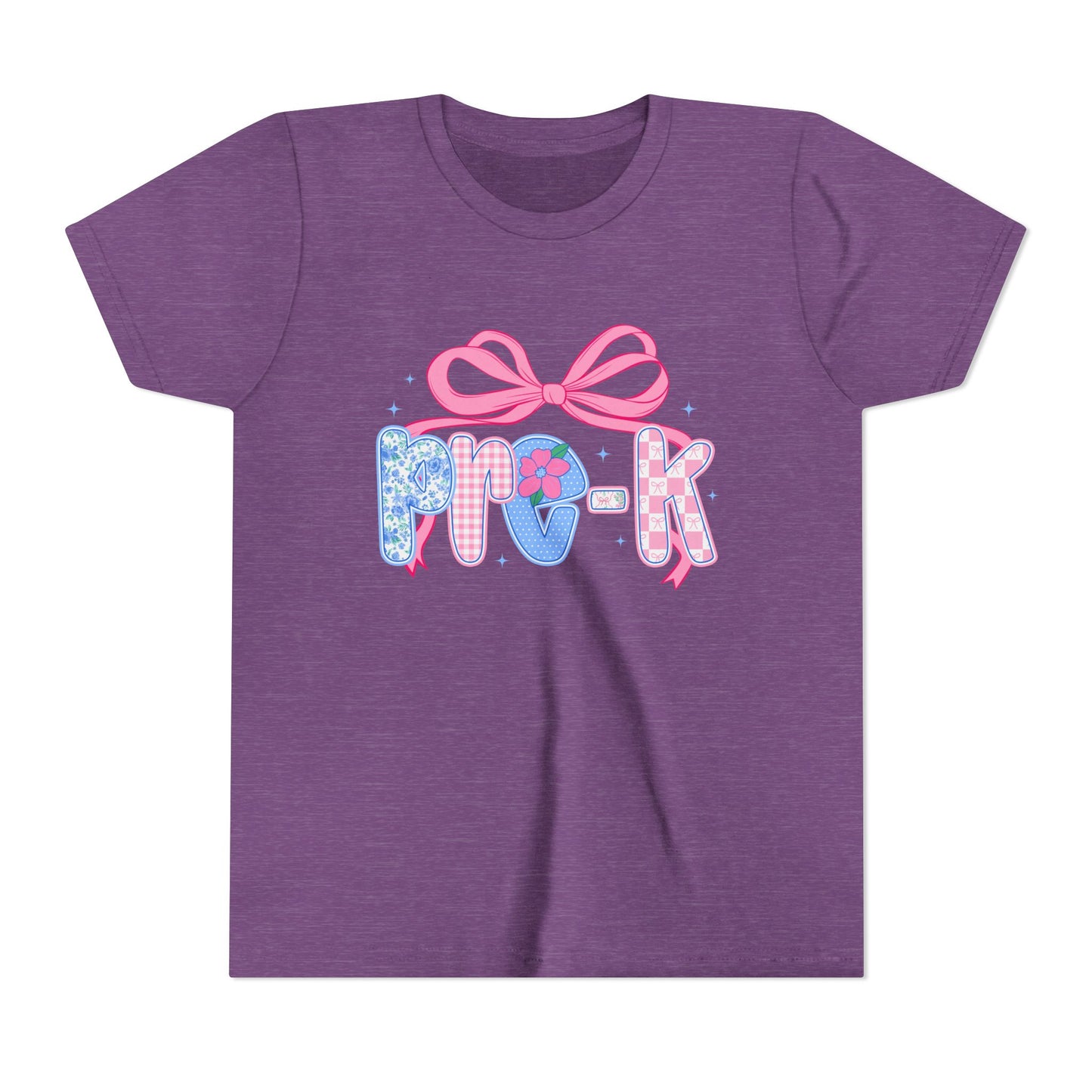 Youth Tee — Pink Bow Pastel Graphic Kids T-Shirt