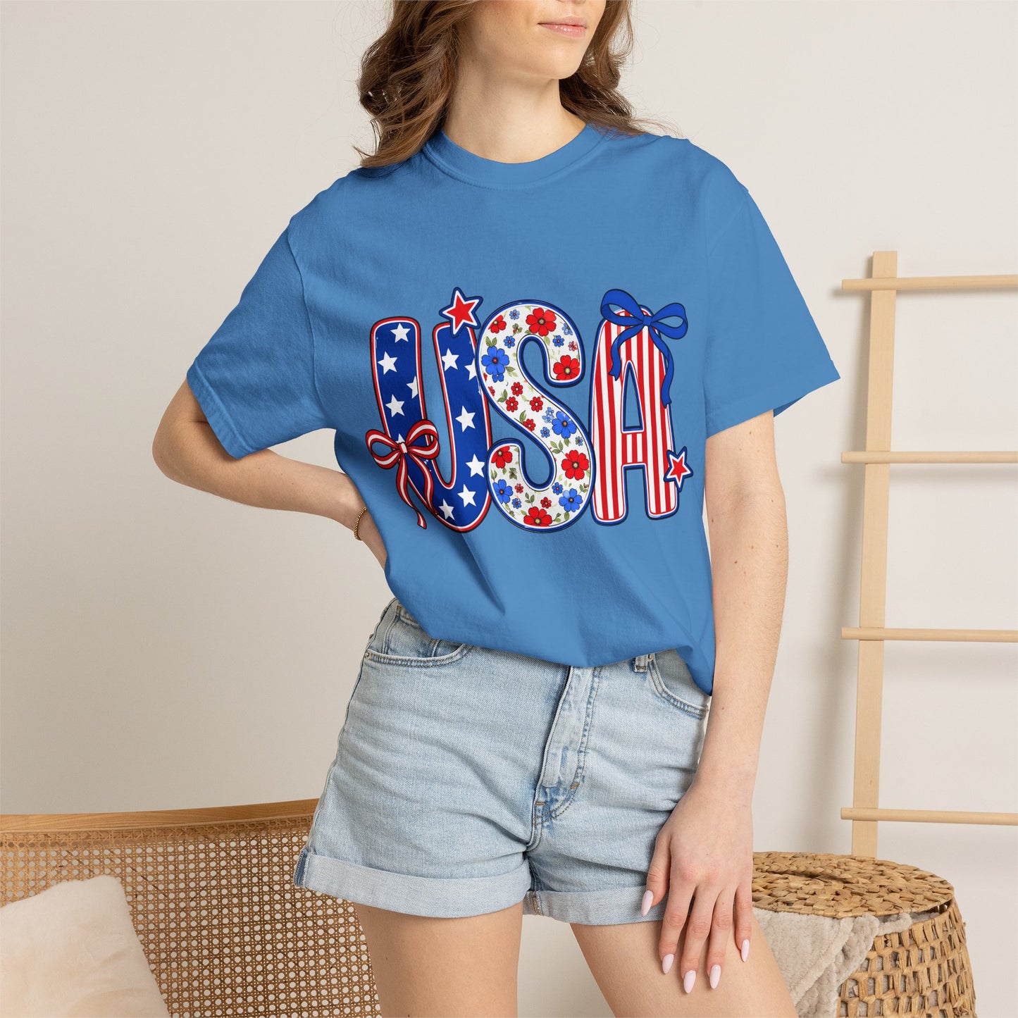 USA Patriotic T-Shirt — Red White & Blue Stars and Stripes Tee
