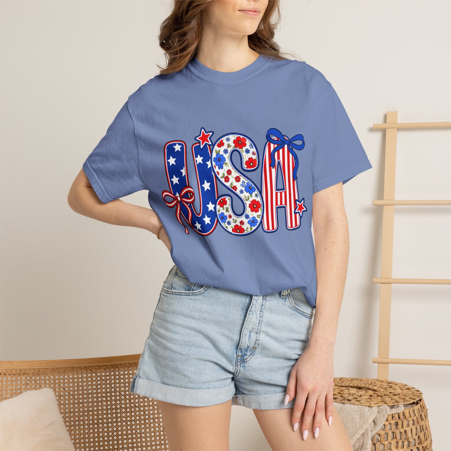 USA Patriotic T-Shirt — Red White & Blue Stars and Stripes Tee