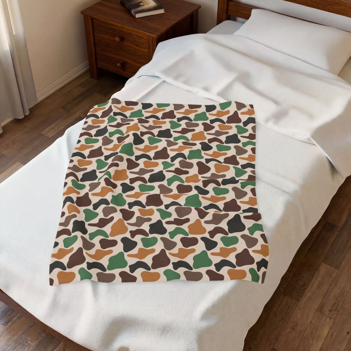 Camouflage Velveteen Plush Blanket - Cozy Fall Camo Throw