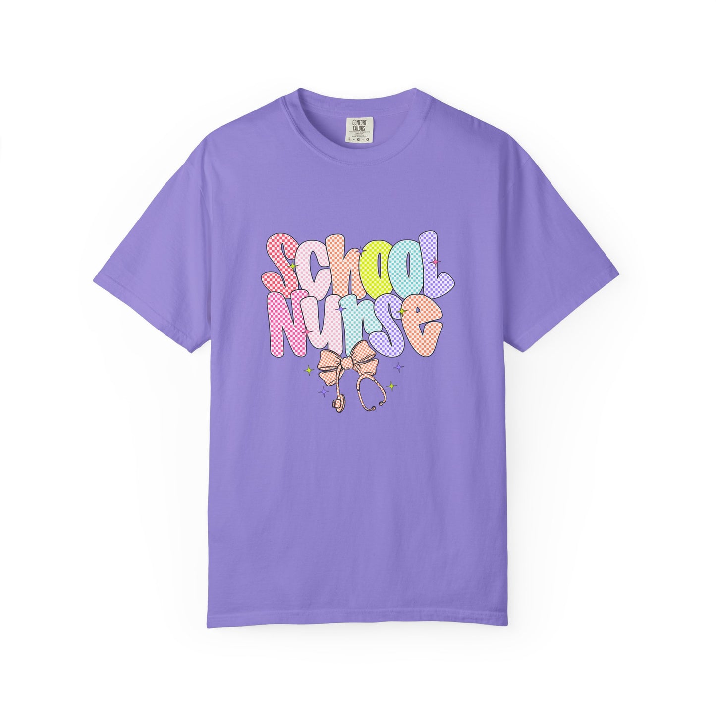 School Nurse T-Shirt — Cute Pastel Stethoscope Graphic Tee
