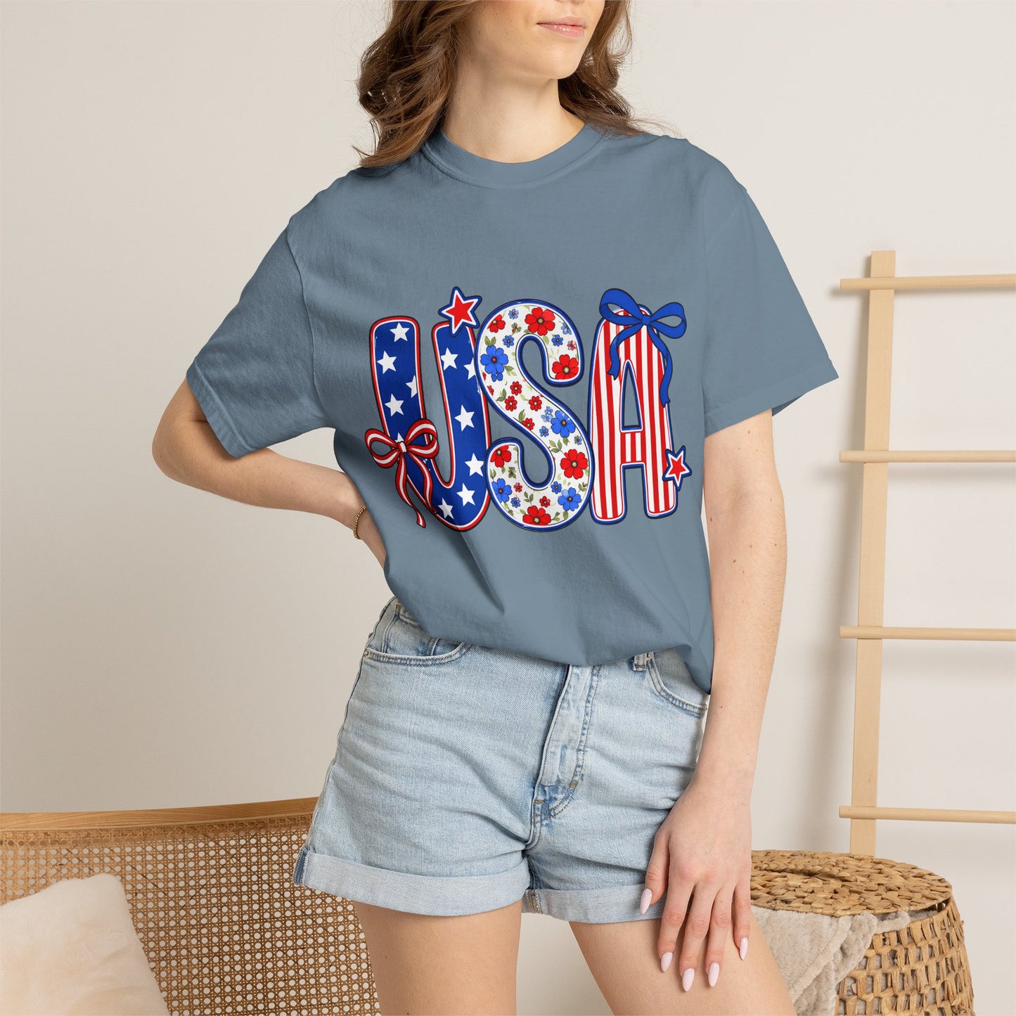 USA Patriotic T-Shirt — Red White & Blue Stars and Stripes Tee