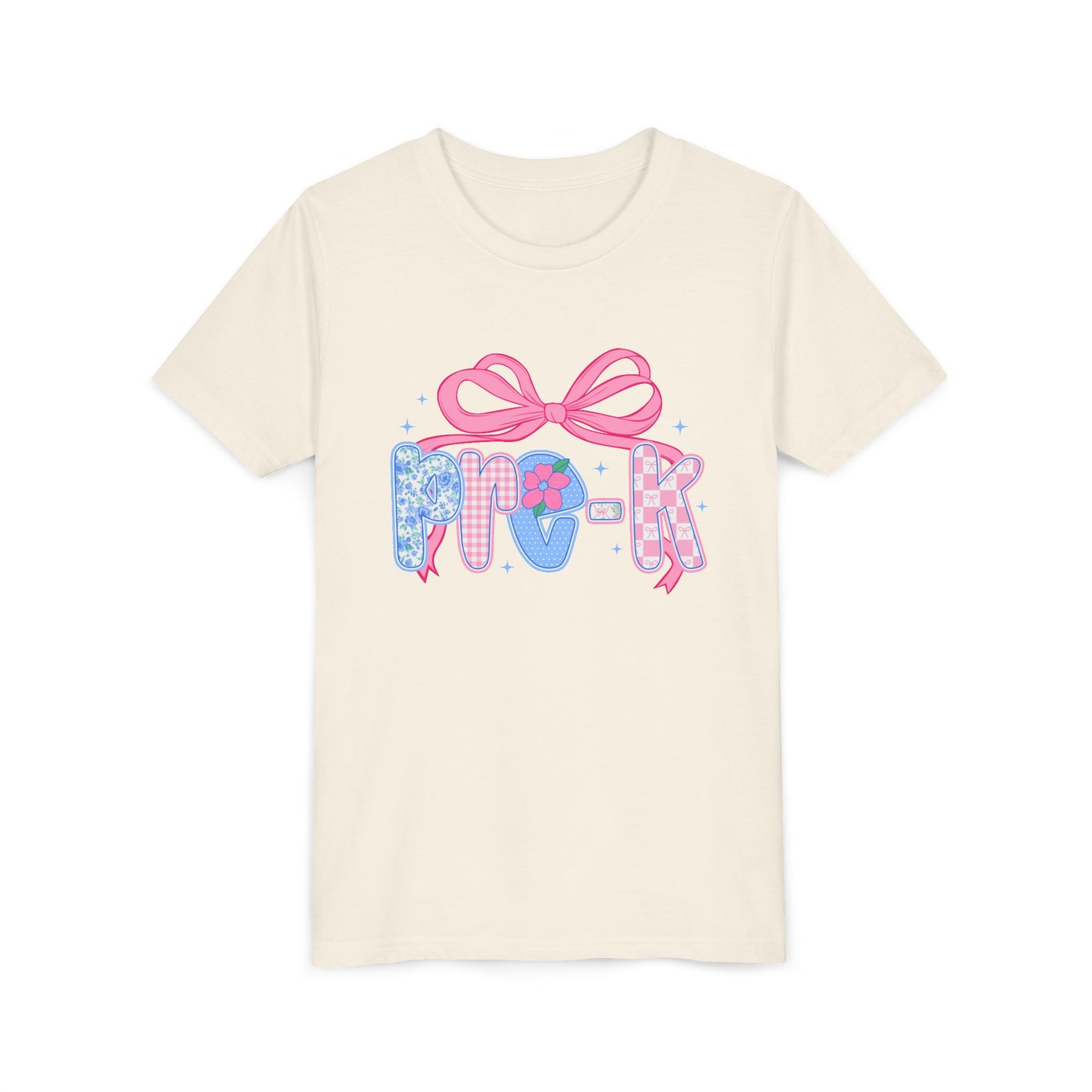 Youth Tee — Pink Bow Pastel Graphic Kids T-Shirt
