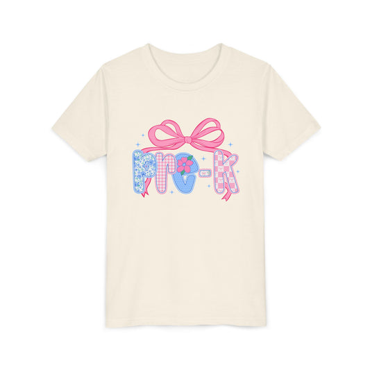 Youth Tee — Pink Bow Pastel Graphic Kids T-Shirt