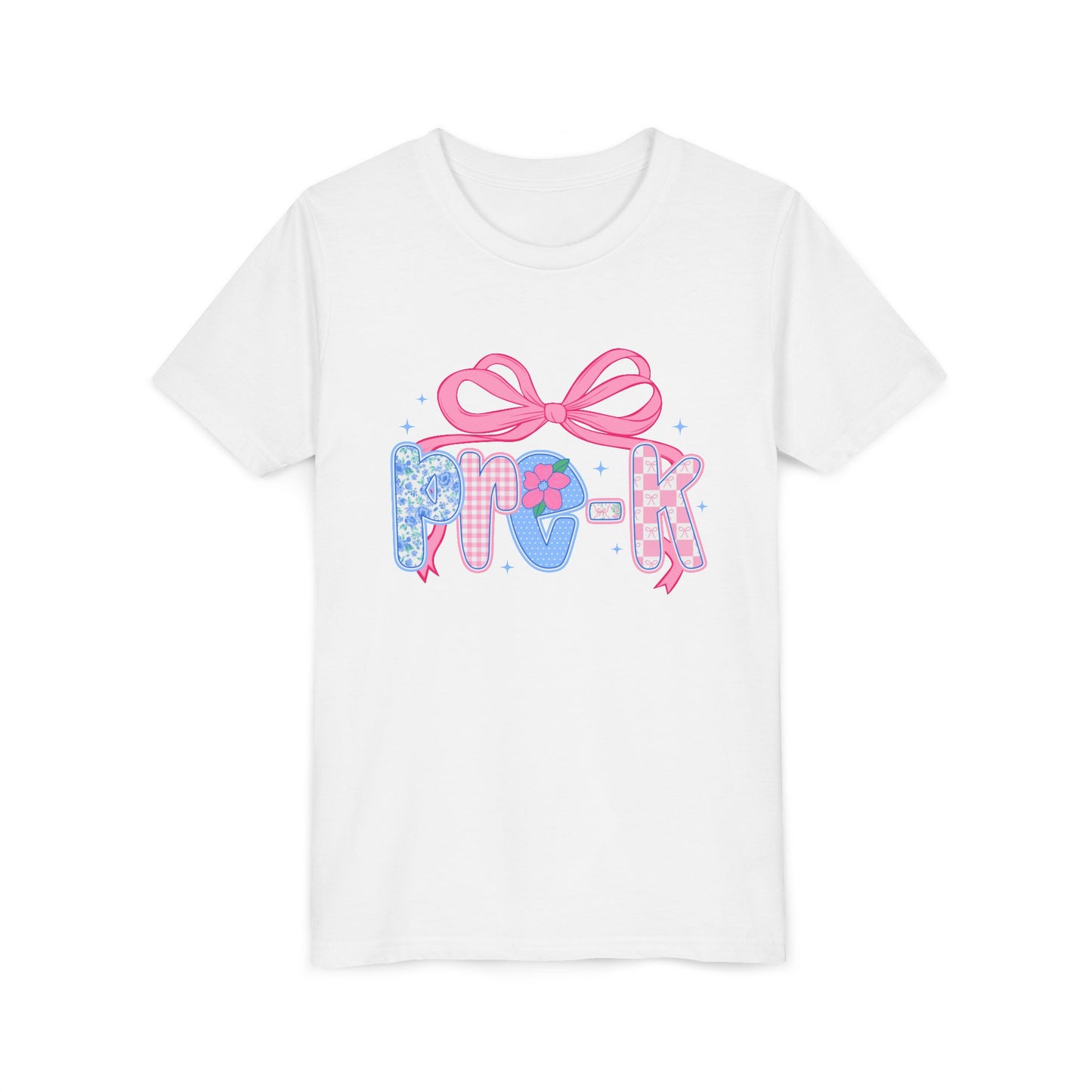 Youth Tee — Pink Bow Pastel Graphic Kids T-Shirt