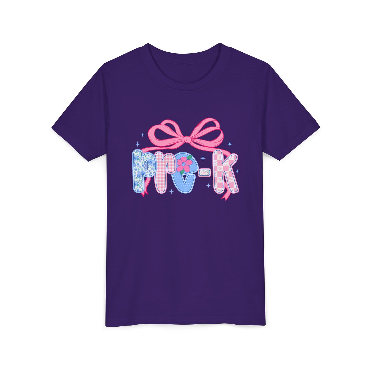 Youth Tee — Pink Bow Pastel Graphic Kids T-Shirt