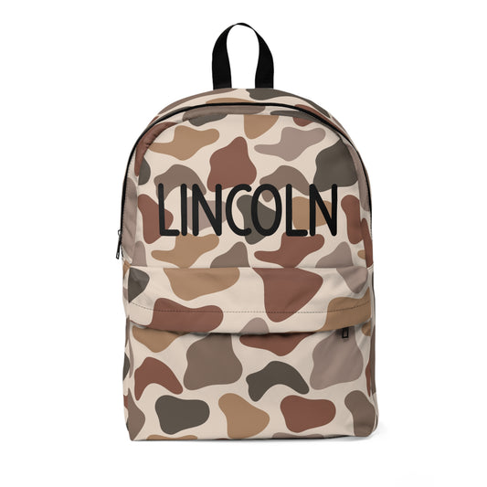 Personalized Camo Backpack — Custom Name Canvas School & Travel Bag