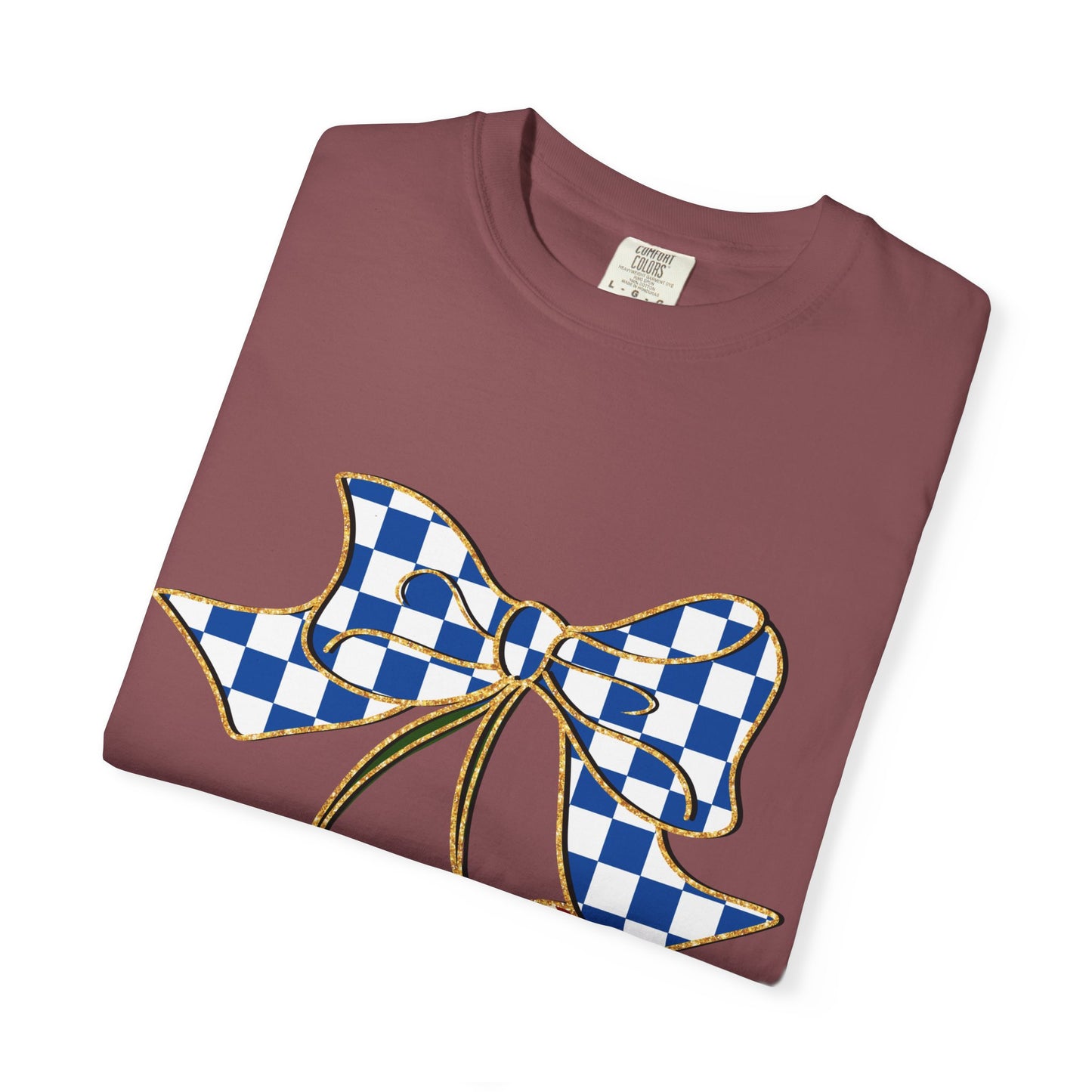 Checkered Bow Baseball Cherries T-Shirt | Sports Graphic Tee