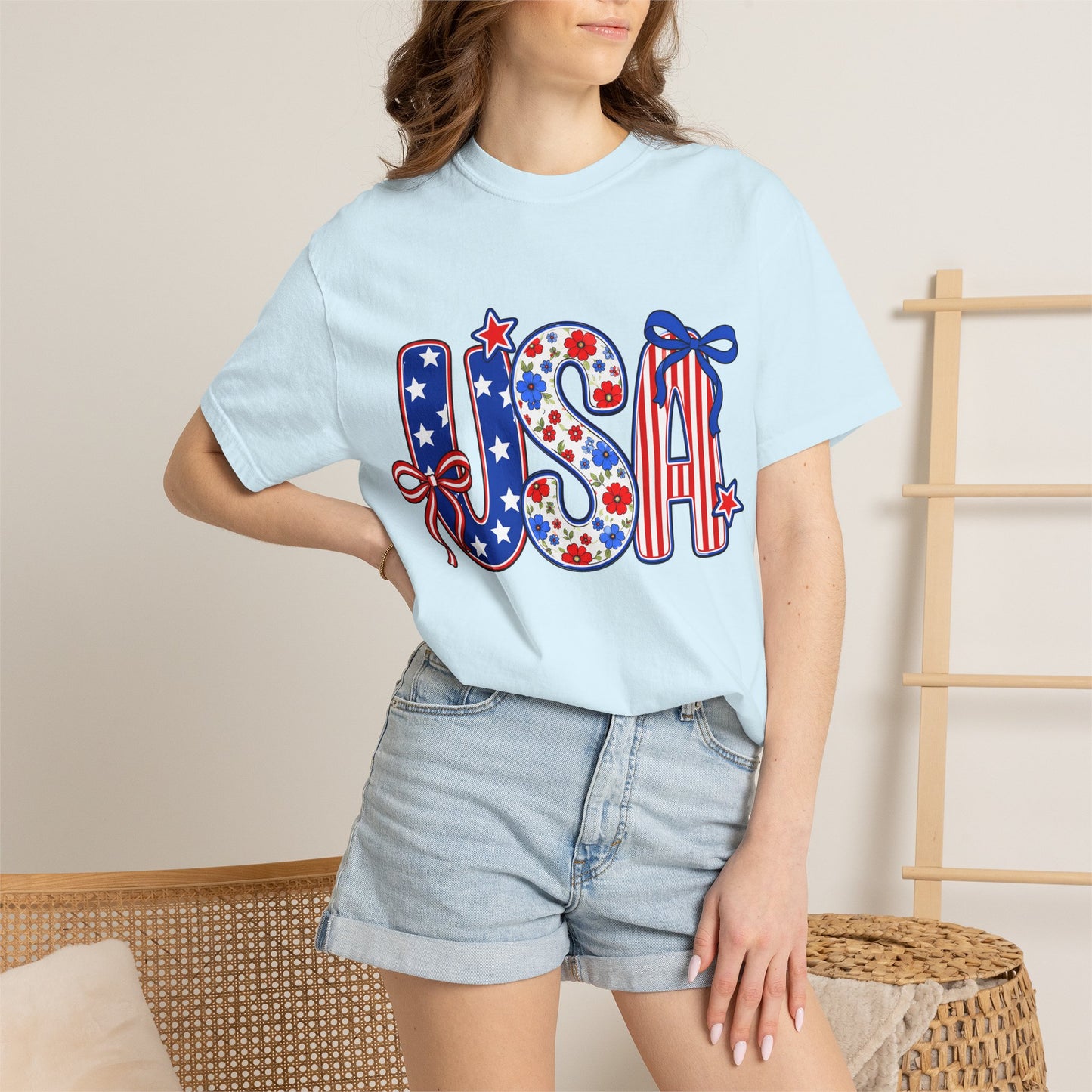 USA Patriotic T-Shirt — Red White & Blue Stars and Stripes Tee