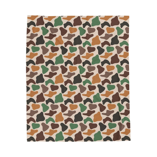 Camouflage Velveteen Plush Blanket - Cozy Fall Camo Throw