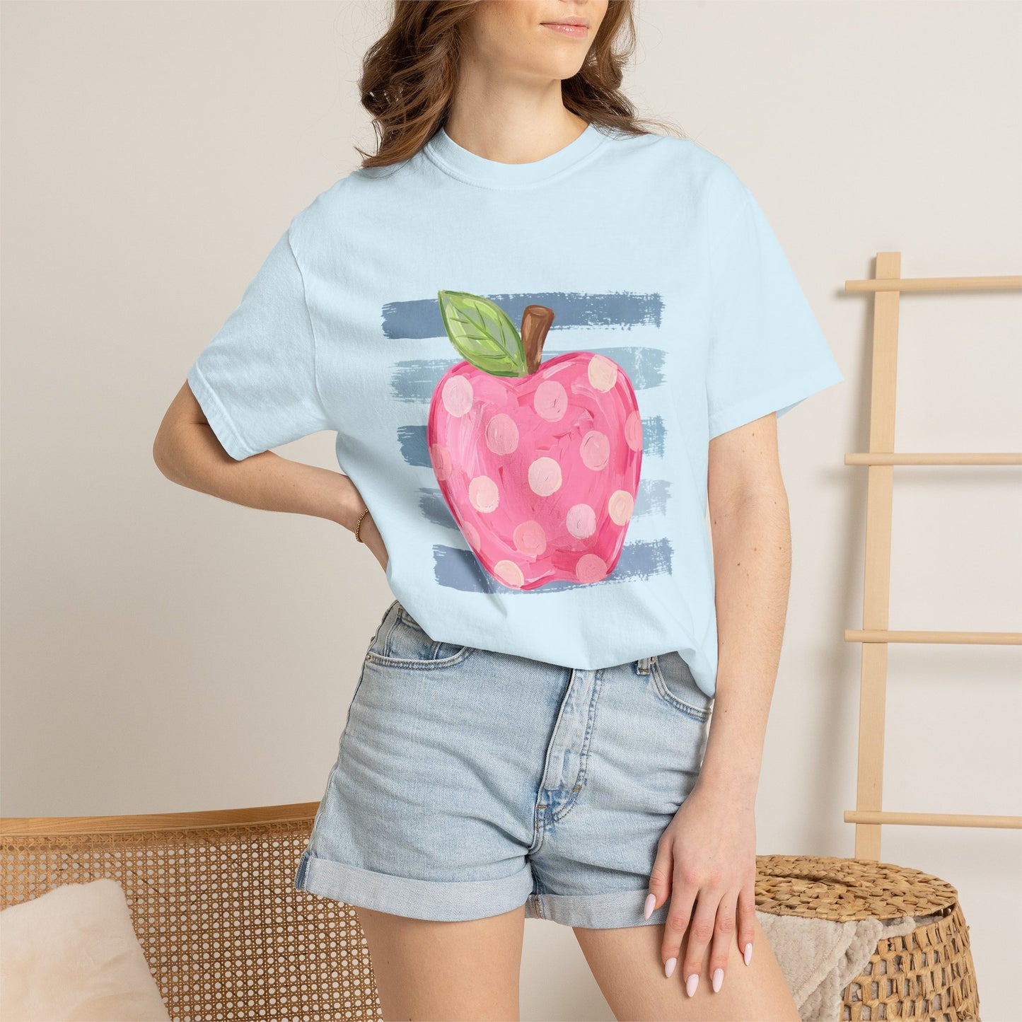 Polka Dot Apple T-Shirt — Whimsical Teacher & Back-to-School Tee