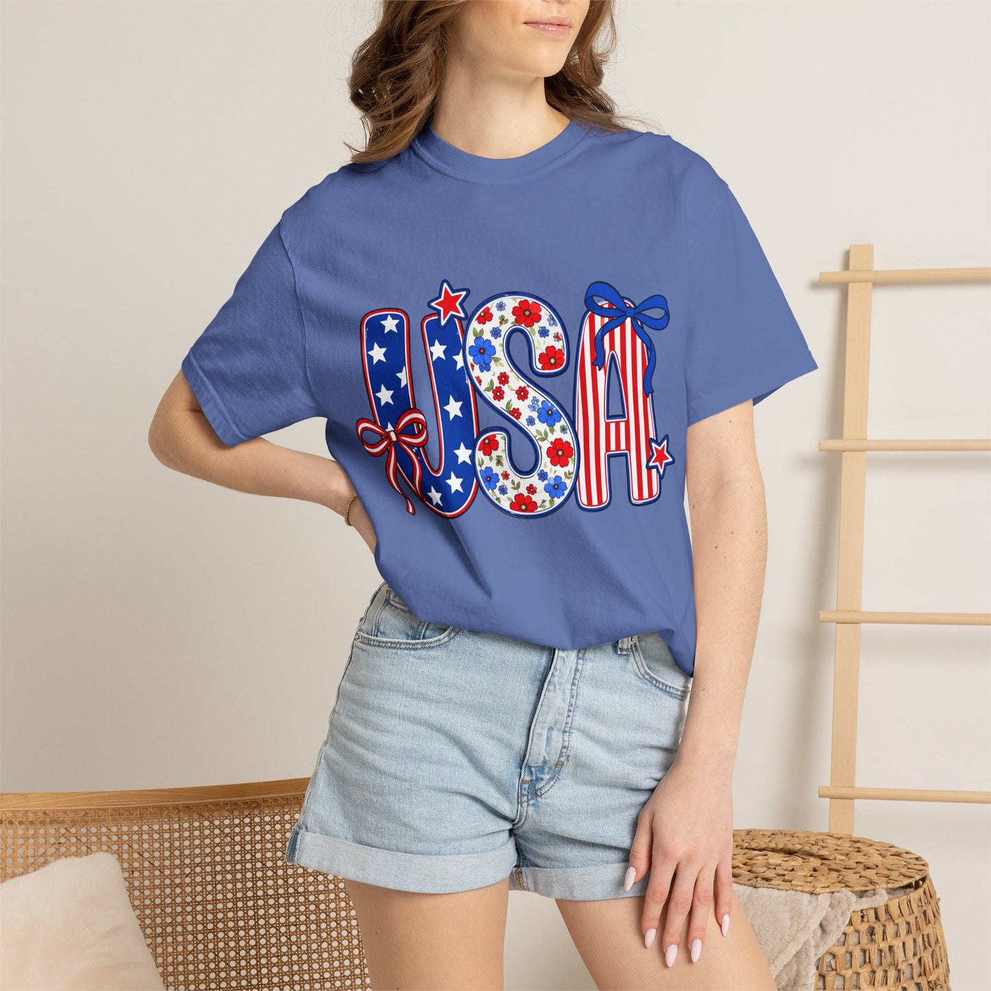 USA Patriotic T-Shirt — Red White & Blue Stars and Stripes Tee