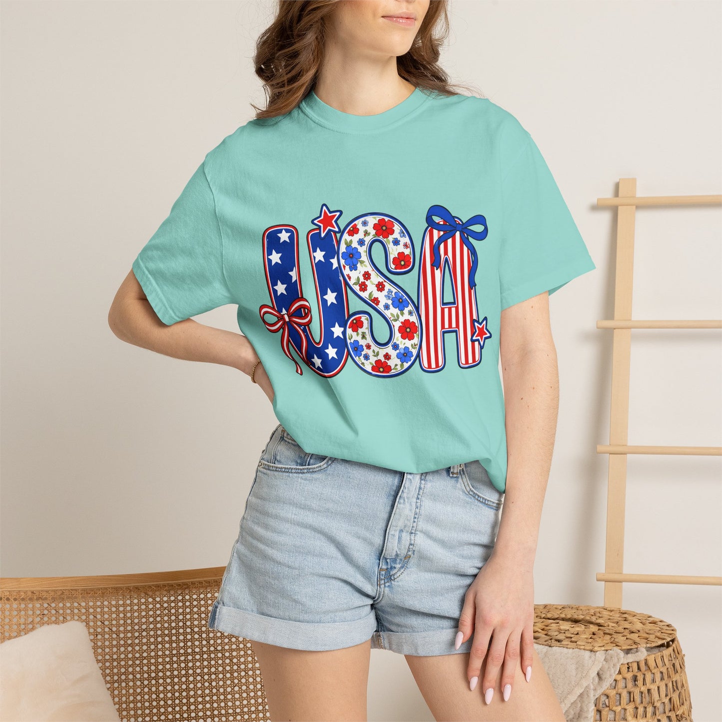 USA Patriotic T-Shirt — Red White & Blue Stars and Stripes Tee
