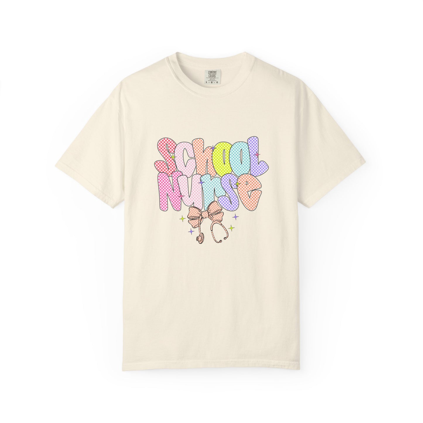 School Nurse T-Shirt — Cute Pastel Stethoscope Graphic Tee