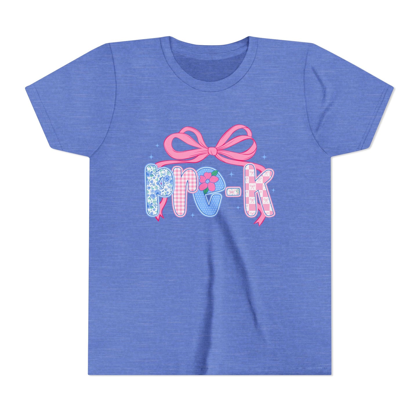 Youth Tee — Pink Bow Pastel Graphic Kids T-Shirt