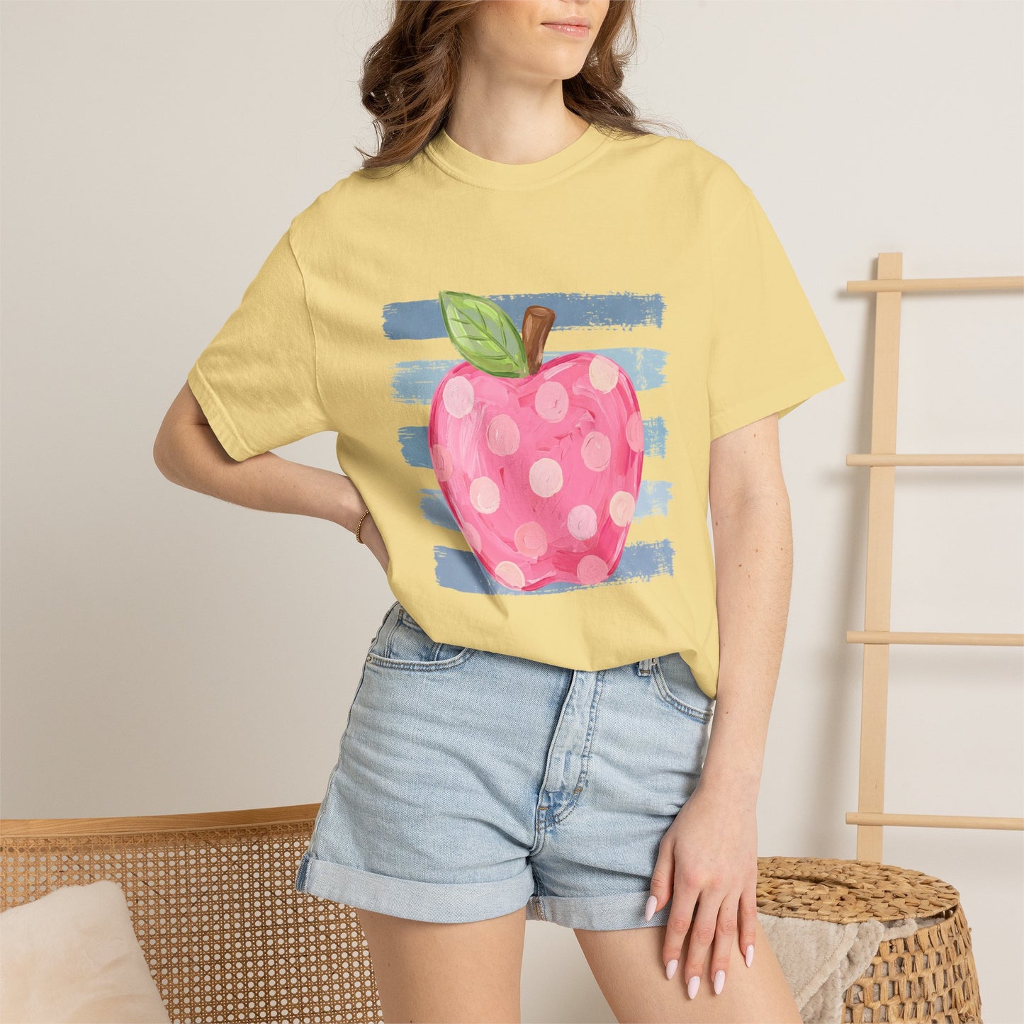 Polka Dot Apple T-Shirt — Whimsical Teacher & Back-to-School Tee