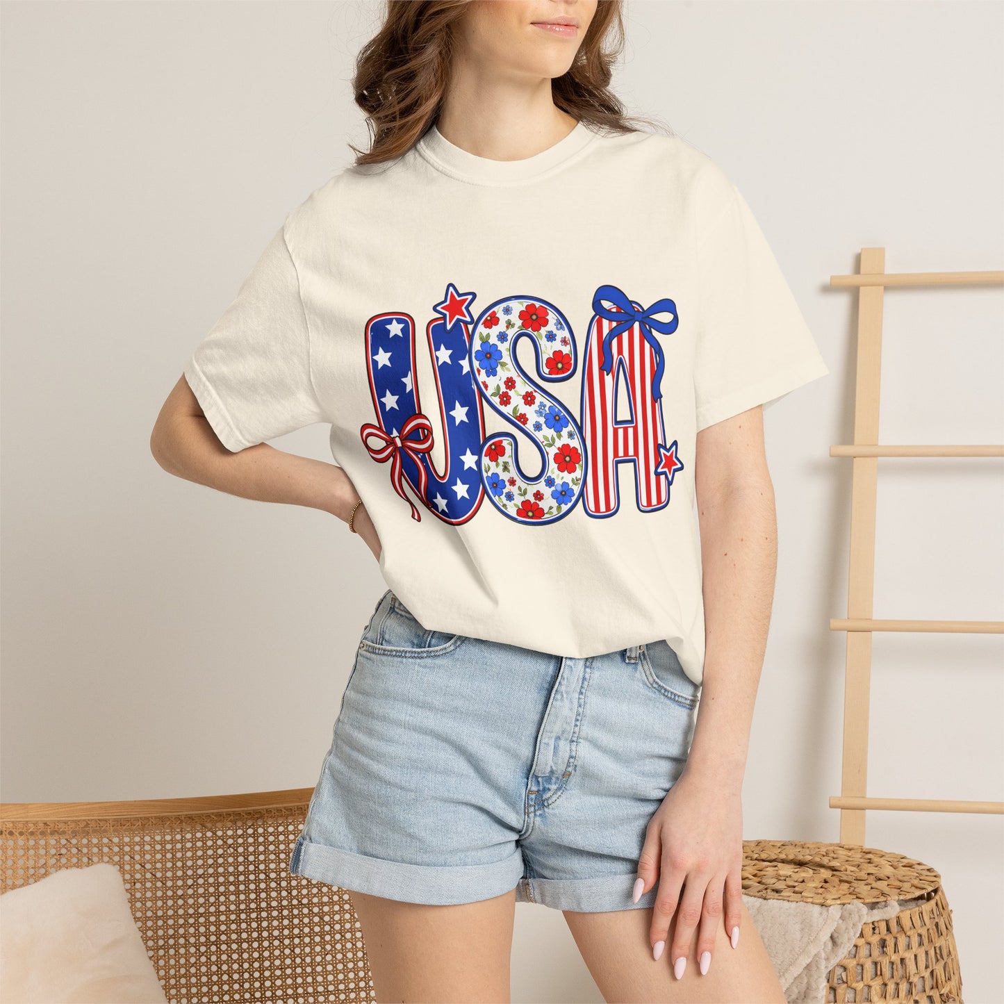 USA Patriotic T-Shirt — Red White & Blue Stars and Stripes Tee