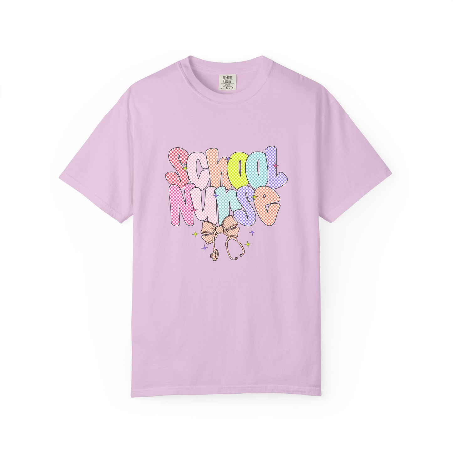 School Nurse T-Shirt — Cute Pastel Stethoscope Graphic Tee