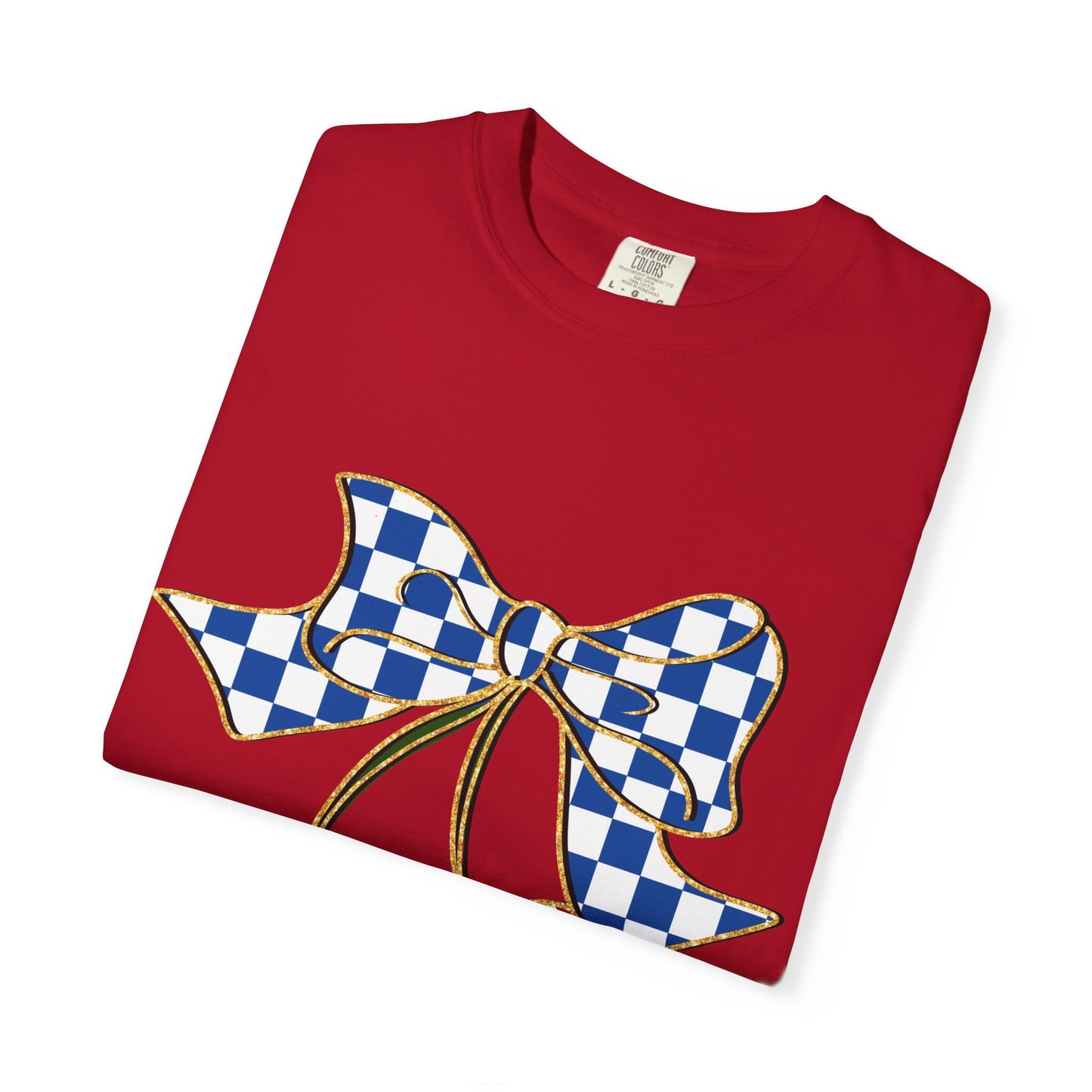 Checkered Bow Baseball Cherries T-Shirt | Sports Graphic Tee