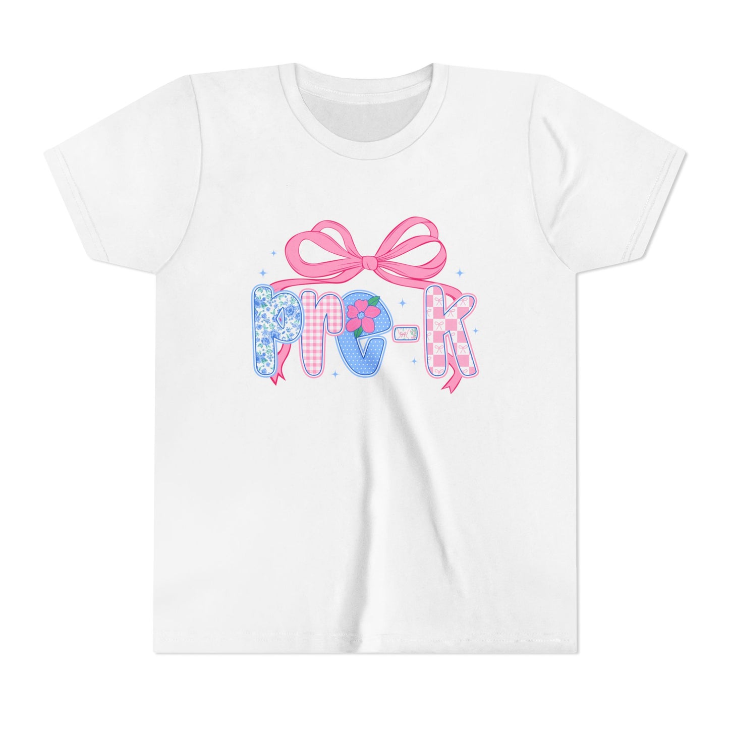 Youth Tee — Pink Bow Pastel Graphic Kids T-Shirt