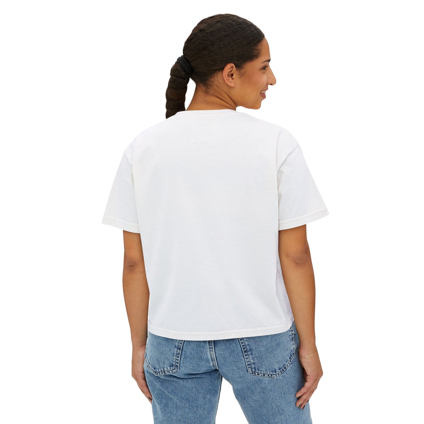 USA Patriotic Boxy Tee — Women's 4th of July Red White Blue Graphic