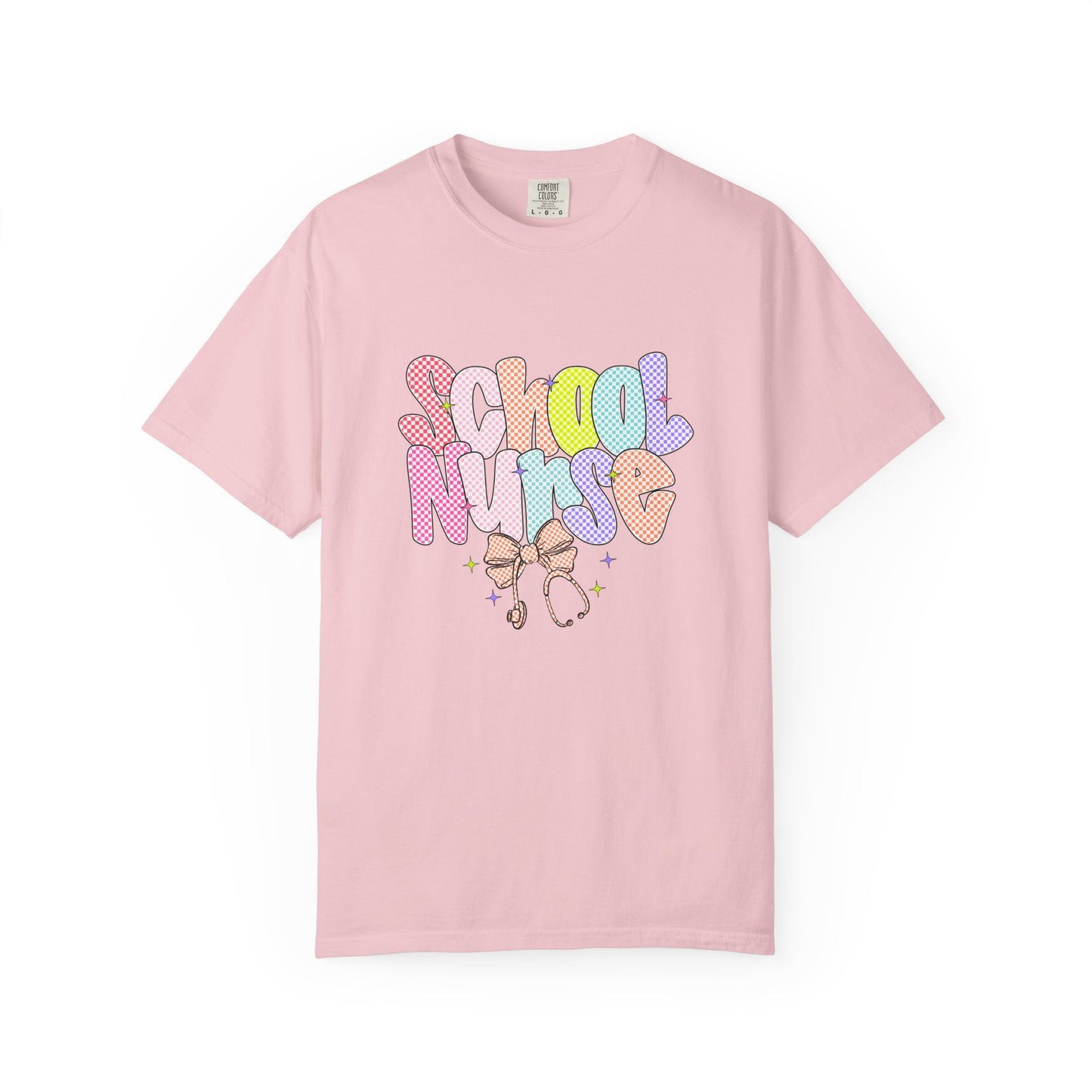School Nurse T-Shirt — Cute Pastel Stethoscope Graphic Tee