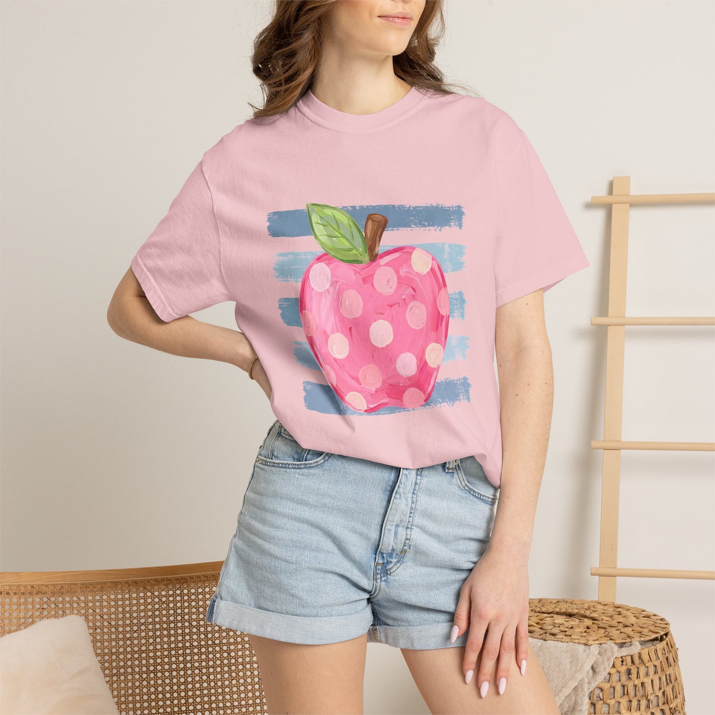 Polka Dot Apple T-Shirt — Whimsical Teacher & Back-to-School Tee