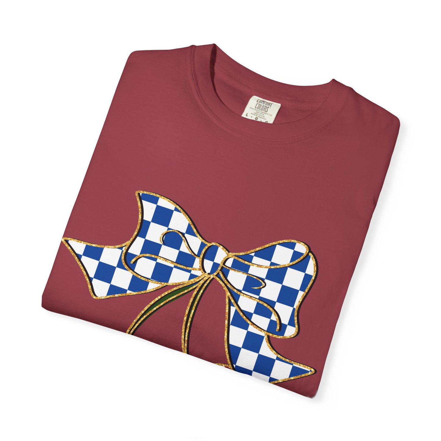 Checkered Bow Baseball Cherries T-Shirt | Sports Graphic Tee