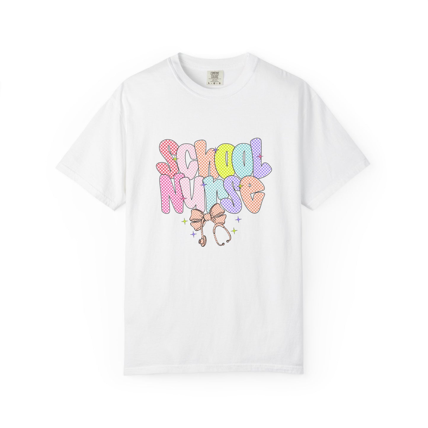School Nurse T-Shirt — Cute Pastel Stethoscope Graphic Tee