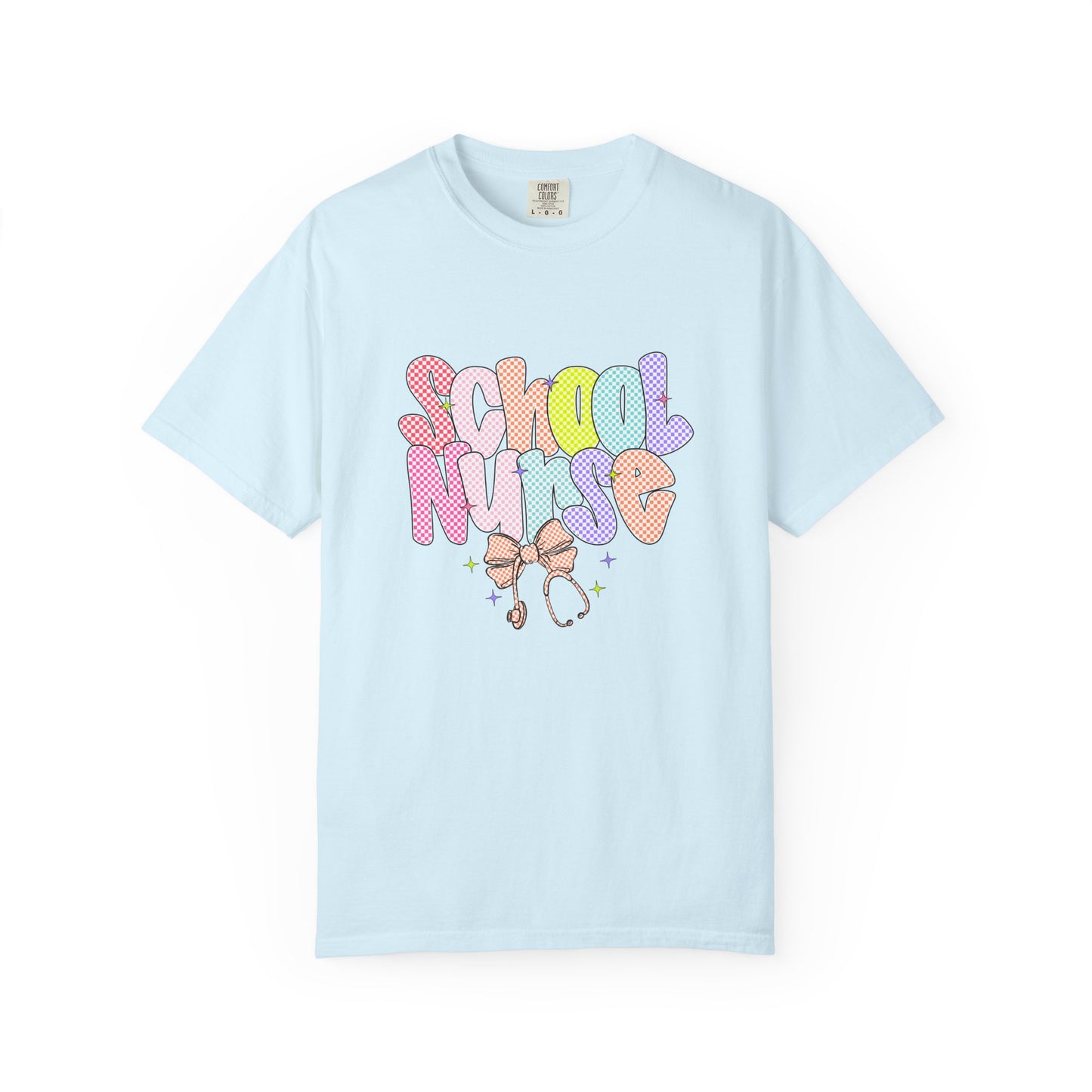 School Nurse T-Shirt — Cute Pastel Stethoscope Graphic Tee