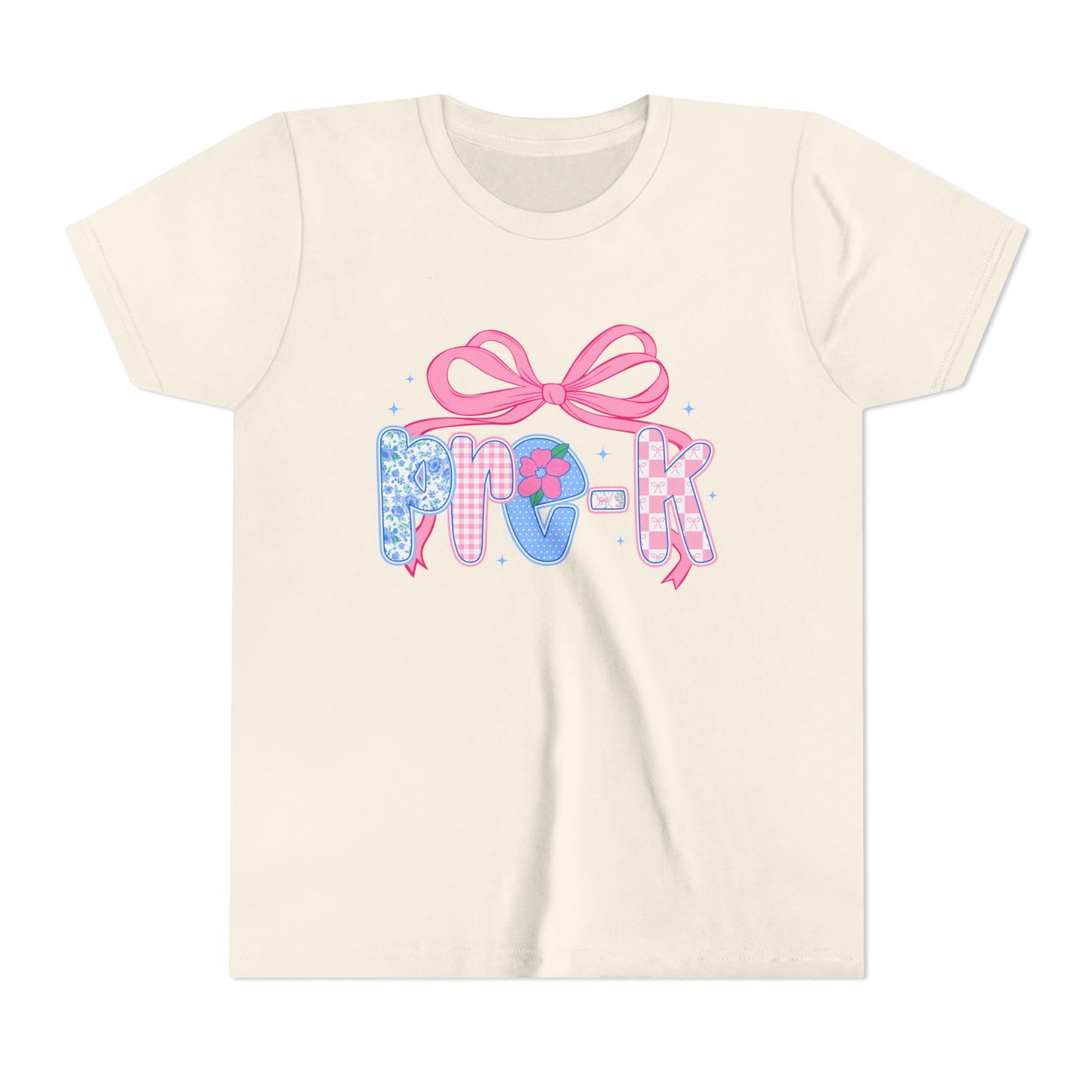 Youth Tee — Pink Bow Pastel Graphic Kids T-Shirt